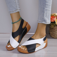 Ava | Comfort Wedge Sandals - Black