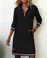 Lucy | Long Sleeve Cotton Dress - Black