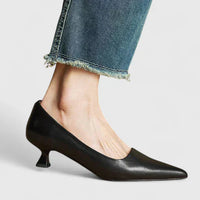 Sleek Orthopedic Real Leather Heels - Black
