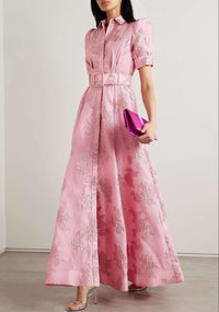 Aria™ | Dress with Short Puff Sleeves - Pink