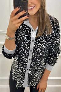 CIARA™ - Shimmer Sequin Shirt - Silver
