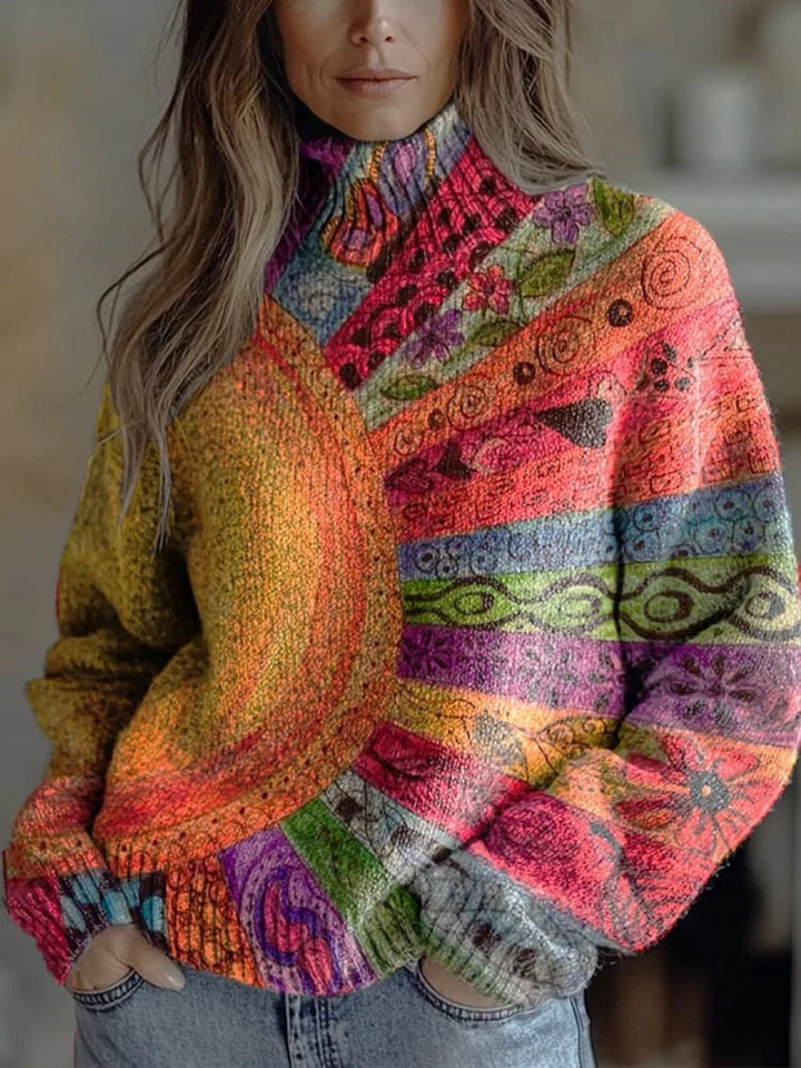 Annabelle | Floral Knit Turtleneck