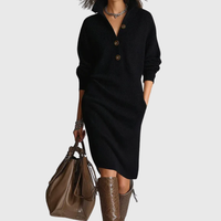 Judi | Elegant Sweater Dress - Black
