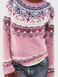 Yvanderrah | Comfortable Sweater - Pink/White