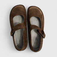 MARY JANE ORTHOPEDIC REAL LEATHER SHOES - Brown