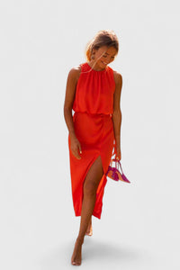 Theonae™ | Comfortable Midi Dress - Orange