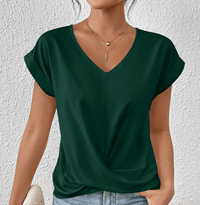Carolyn | Tummy-Tucking V-Neck Top - Green