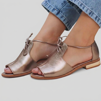 LILLIANA | STRAP-STYLE LEATHER SANDALS - Champagne