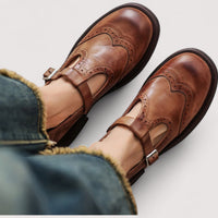 Evie | Orthopaedic Mary Jane Shoes - Brown