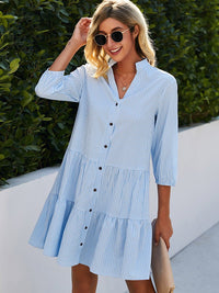 Elaine | Flowy Day Midi Dress - Blue