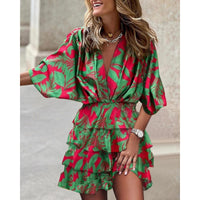 Zachi™ | Floral Midi Dress - Green/Red