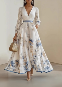 Paz™ | Timeless Floral Pleated Maxi Dress - Multicolor