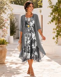 Olivia | Women Breezy Two Layer Dress - Gray