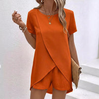 AMALIA™ – Elegant Summer Co-ord Lounge Set - Orange
