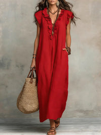 Camellia | Bohemian Maxi Dress - Red