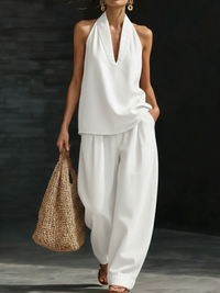 Mary™ | Comfortable Minimalist Denim Two-Piece Set - White