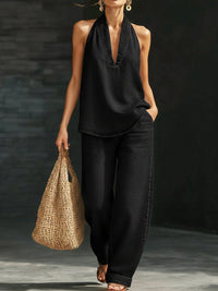 Mary™ | Comfortable Minimalist Denim Two-Piece Set - Black