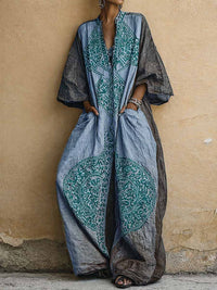 Retro Capri Jumpsuit - Blue