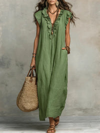 Camellia | Bohemian Maxi Dress - Green