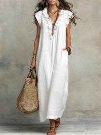 Camellia | Bohemian Maxi Dress - White