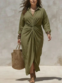 Elara Knot Maxi Dress - Green