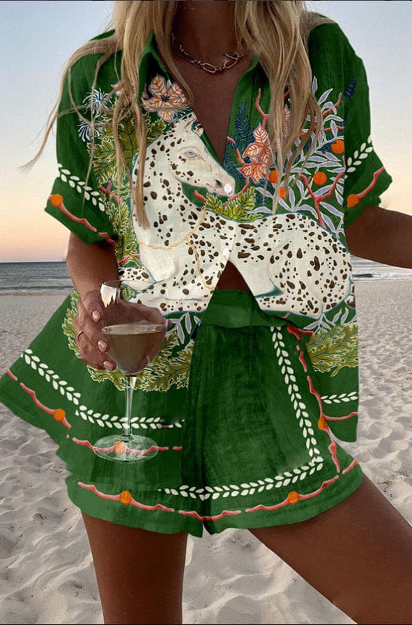 PAOLA | Olive Summer Short Set