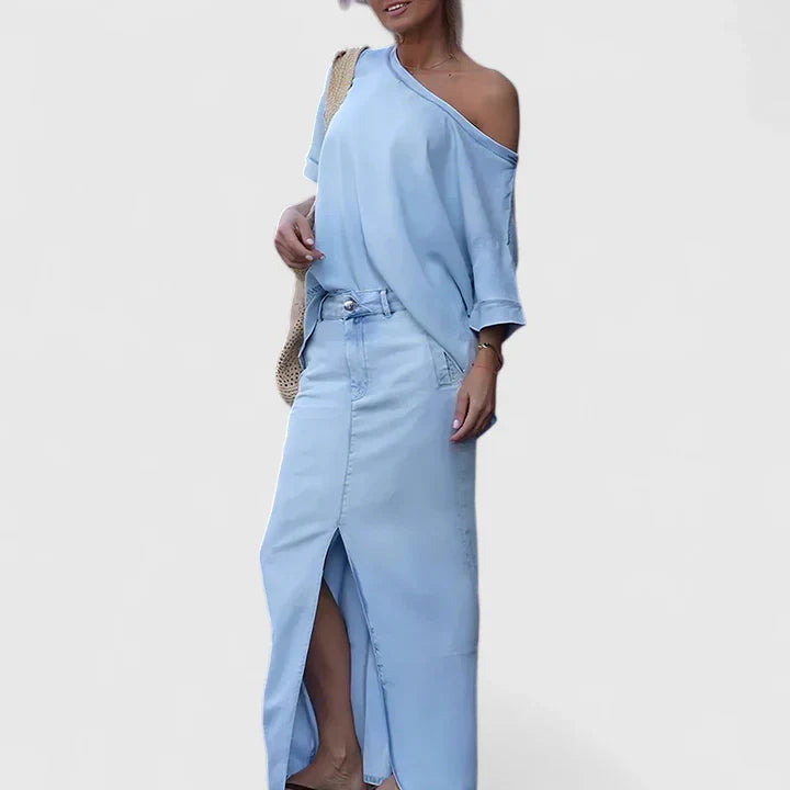 Averlynn | Women Elegant Maxi Skirt Set