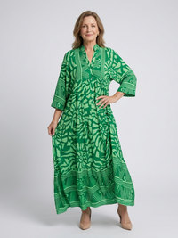 Marielle | Button Front Midi Dress - Green