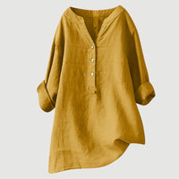 Evie | Comfortable Linen Blouse - Yellow