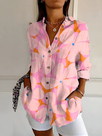 MELODIE™ – Elegant Floral Button Shirt - Pink Flower
