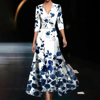 Aria™ | Chic Dress with Floral Print - Blue