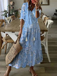 Cassia™ | Women Boho Tummy Coverage Maxi Dress - Sky Blue