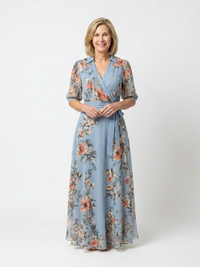 Elowen | Floral Wrap V Neck Maxi Dress - Floral