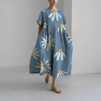 Celia | Garden Goddess Dress - Blue Flowers